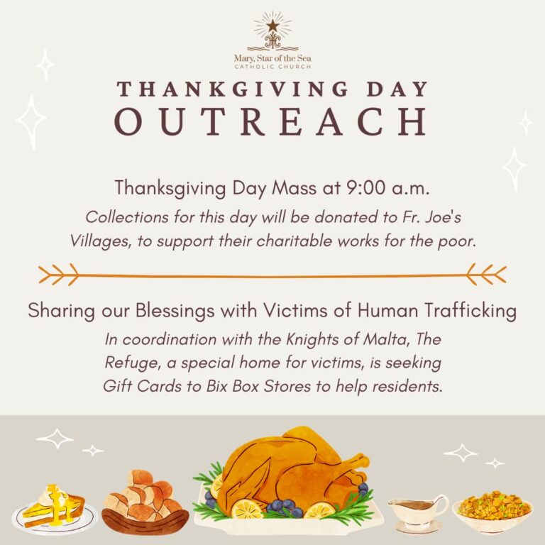 Thanksgiving Day Outreach – Mary, Star of the Sea