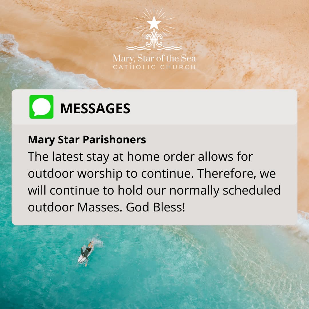 Stay at Home Order: Outdoor Mass Can Continue